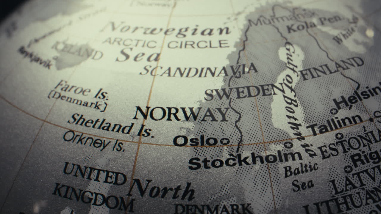 Close-up of a World Globe Map