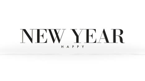 elegance style happy new year text on white gradient
