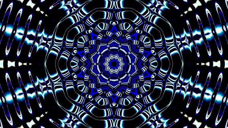 Beautiful abstract kaleidoscope that shines, a radiant light that regulates the subtle movements