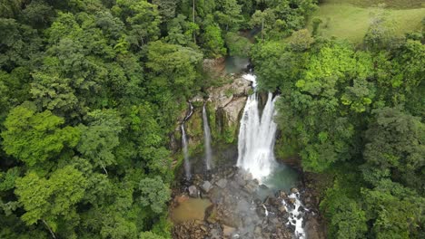 cataratas de nauyaca costa rica drone shot dominical