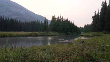 Paisaje-Salvaje-Panorámica-A-Través-De-Un-Lago-En-Un-Valle