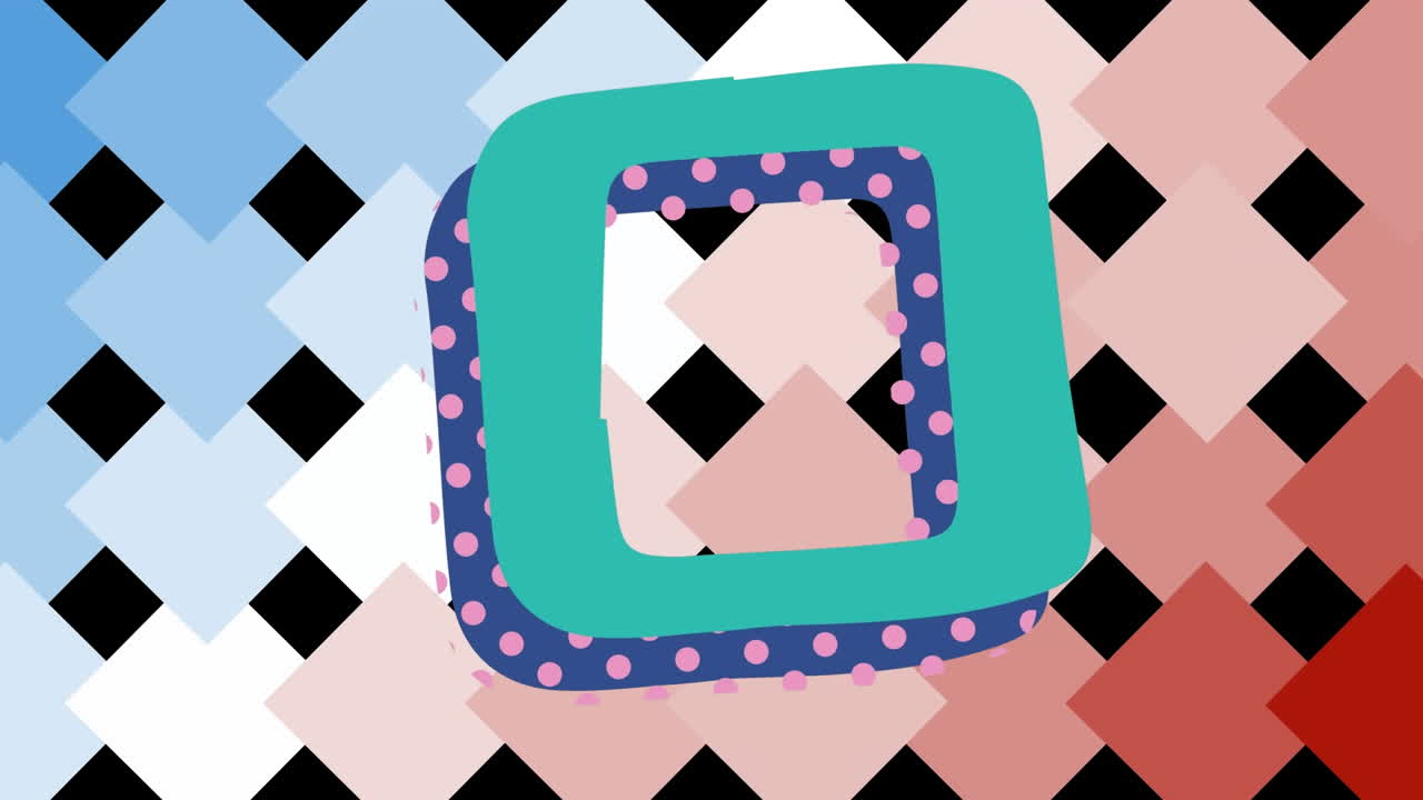 Animation of shapes moving over black background