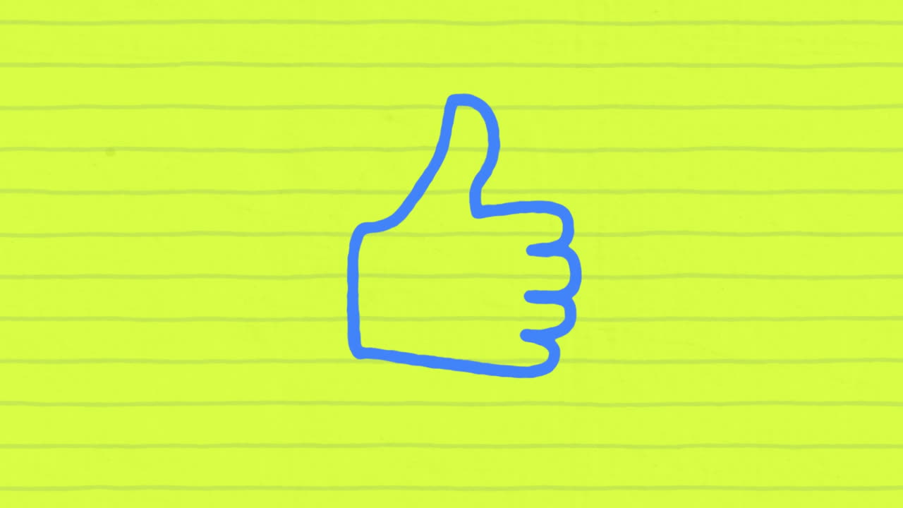 animación de azul delineada como un icono dibujado a mano con un marcador en papel revestido de verde