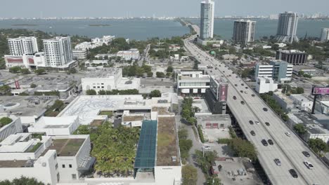 raised florida interstate highway leads to causeway over biscayne bay