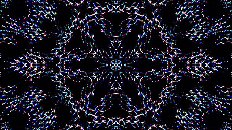 Colorful kaleidoscope sequence patterns Abstract moving graphic backgrounds. For shows, mandalas, animation Bright beautiful ornaments. smooth stem
