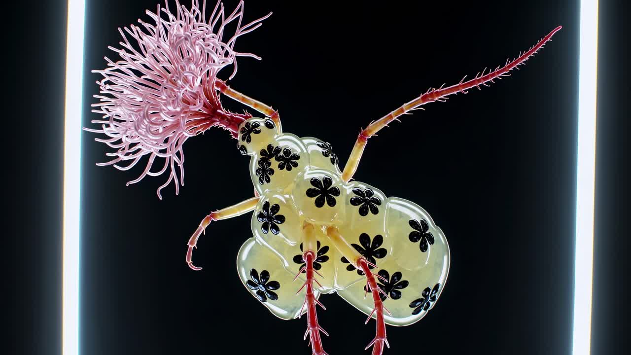 Glowing Floral Insect Illustration