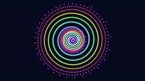 Esfera-Espiral-Futurista-Con-Brillos-De-Neón-Y-Líneas-En-Galaxia-Negra