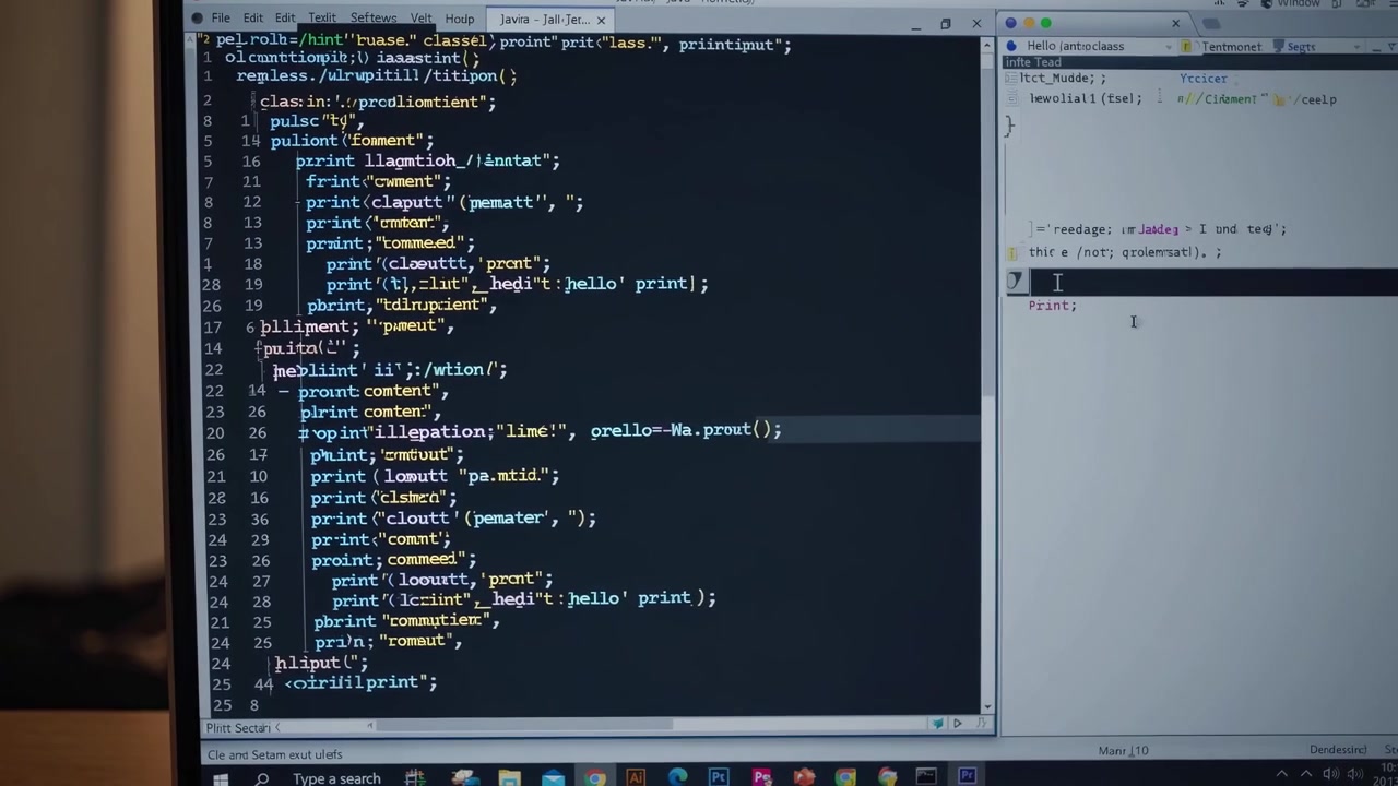 Software Developer Writing Java Code in Integrated Development Environment