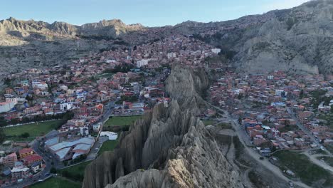 drone aerial view of la paz capital city of bolivia south america