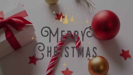 animación de felicitaciones de navidad texto sobre decoraciones de navidad