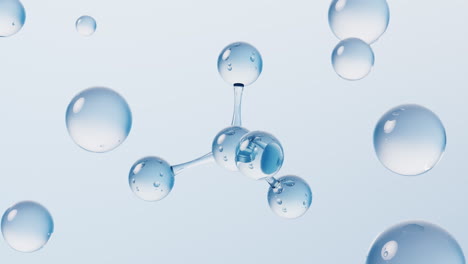 molecule and water drop, 3d rendering.