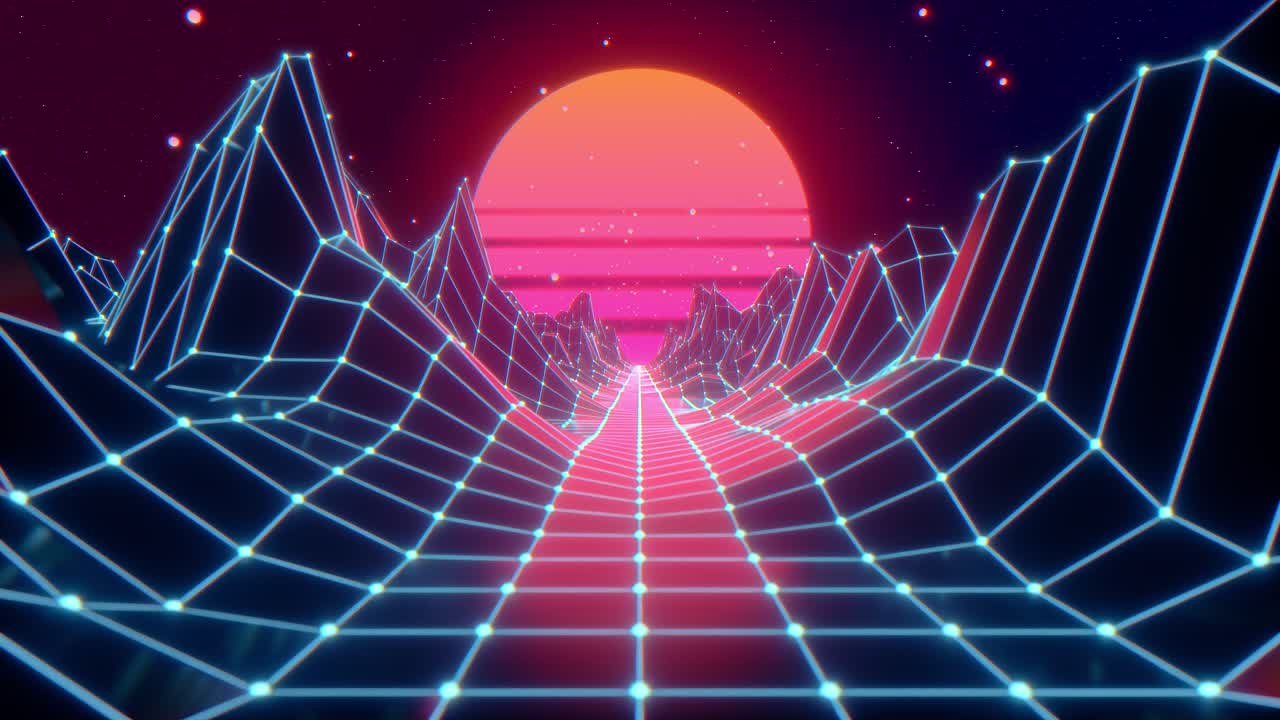 el paisaje retro cyberpunk