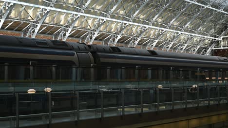 the eurostar arrives back into st pancras internation, london, united kingdom