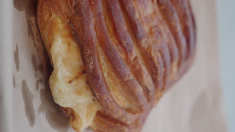 close-up of a chocolate croissant