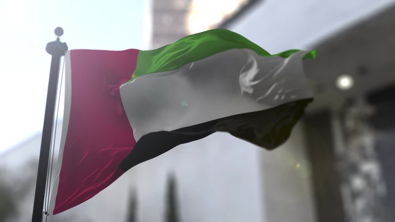 bandera nacional de los emiratos árabes unidos. bandera del país de los eau. política y ilustraciones de noticias