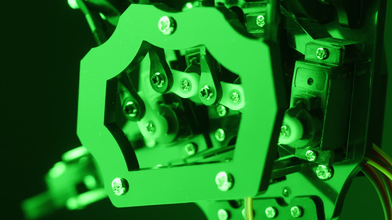 녹색 빛에 로 메커니즘의 근접 뷰