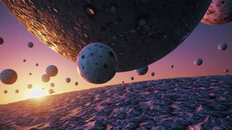 paisaje de puesta de sol alienígena