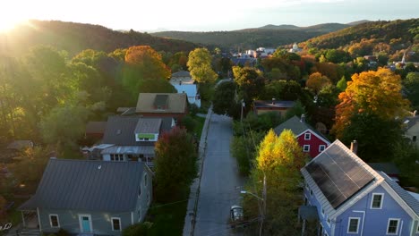 quaint new england town in autumn