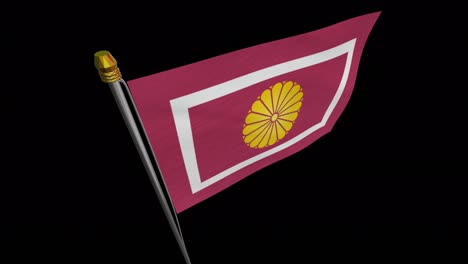 el video de la bandera del príncipe heredero revoloteando en el viento, video en cámara lenta 4k con canal alfa.