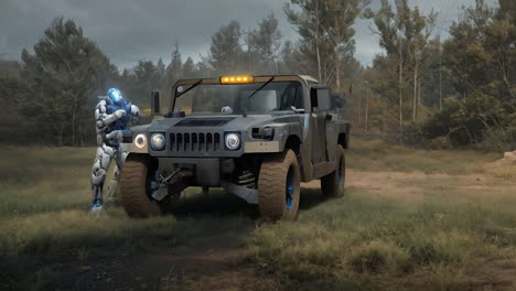robots in a post-apocalyptic military scenario