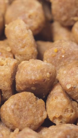 close-up of dog food pellets