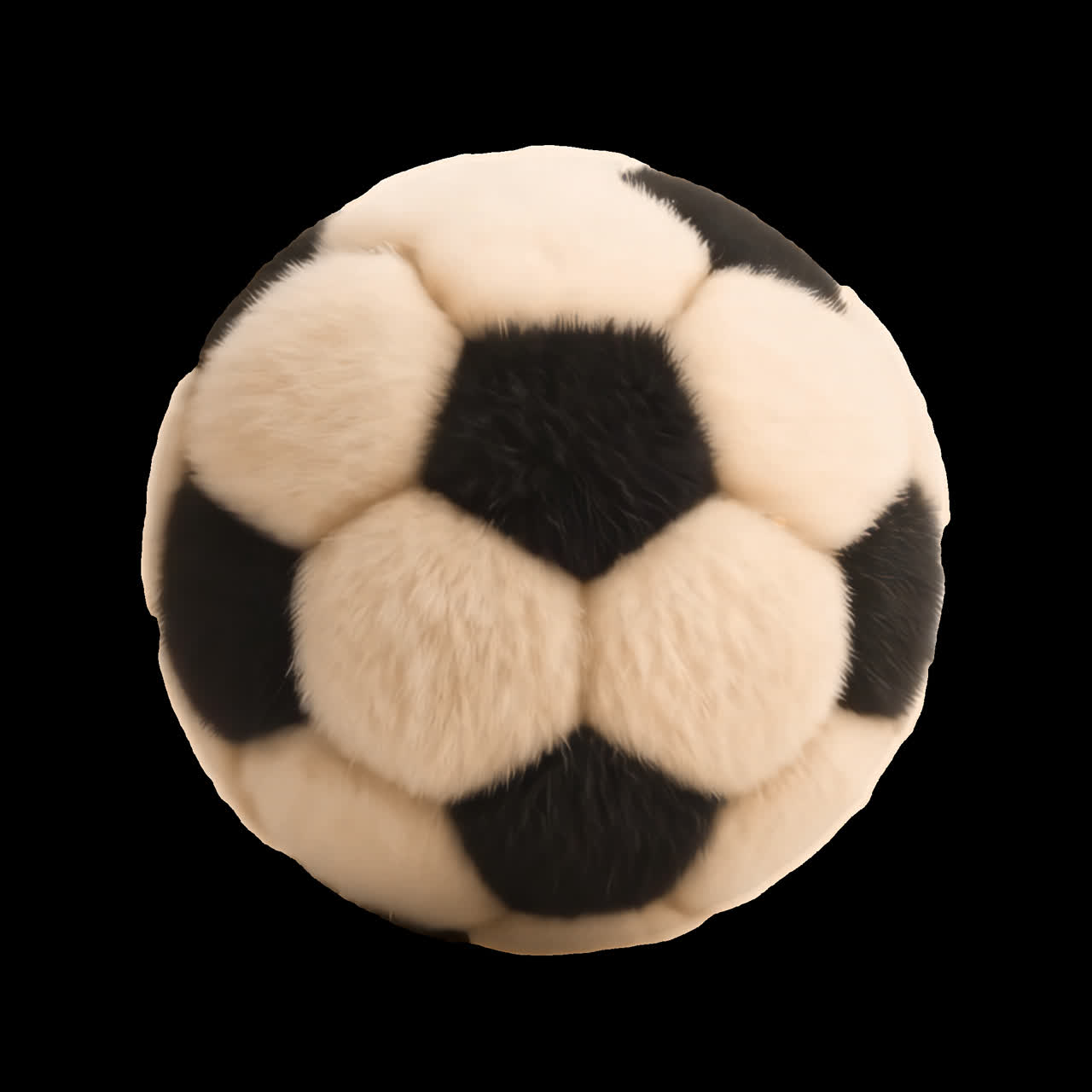 Animazione di un pallone da calcio soffice, risorsa isolata, video 4K trasparente, canale alfa, ProRes 4444