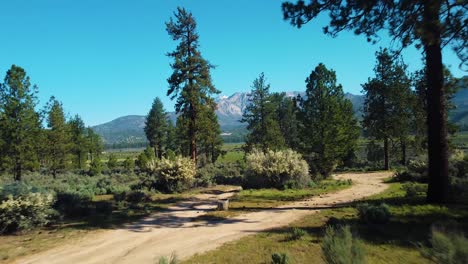 Lush-Nature-Plains-And-Snow-Mountains-Near-Lake-Hemet-In-Mountain-Center,-Riverside-County,-California,-United-States