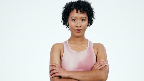 Portrait,-exercise-and-woman-with-arms-crossed