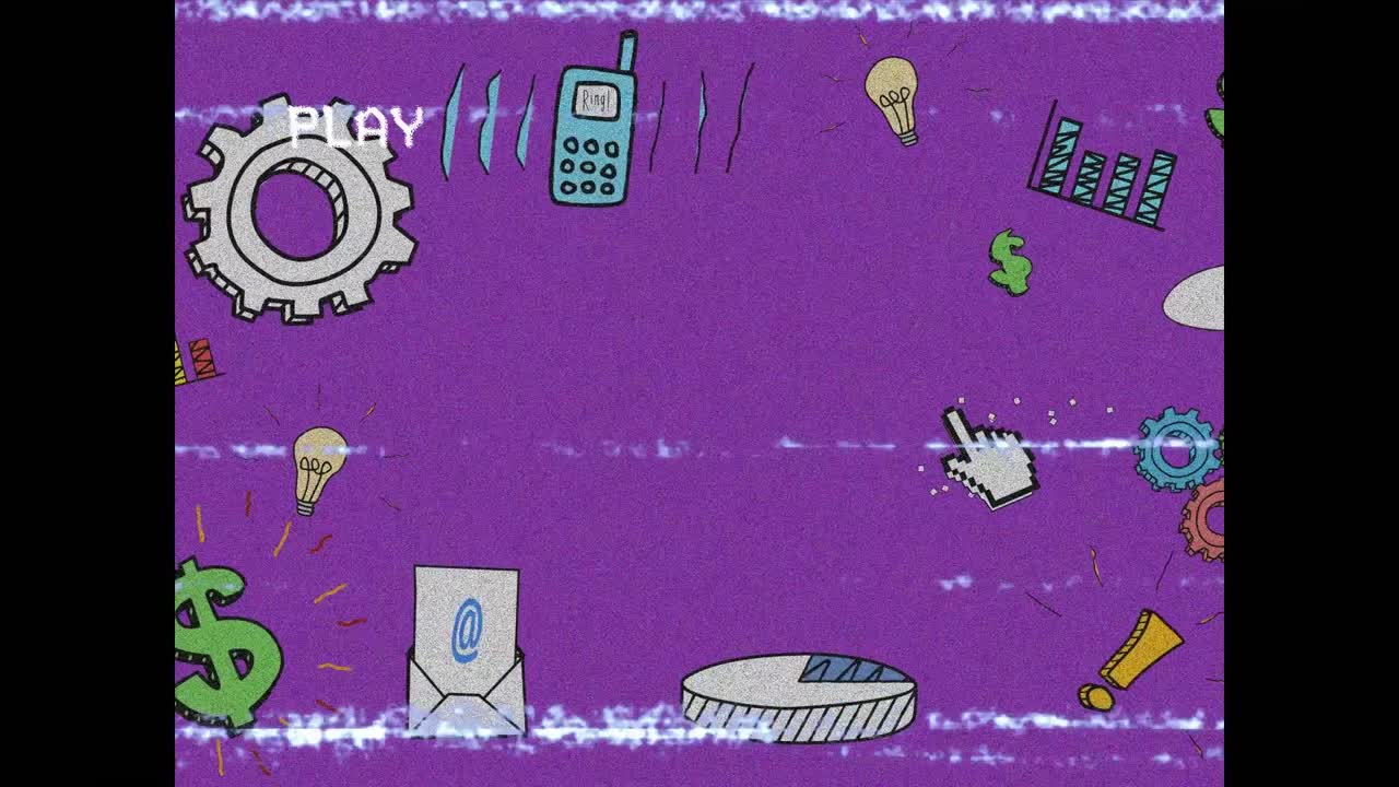 animación de iconos de redes sociales sobre la pantalla con ruido