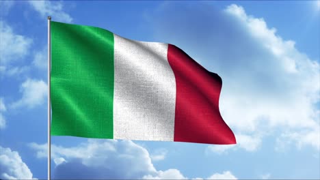 italian flag waving in the wind