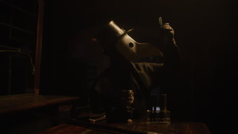 Plague Doctor in a Dark Room