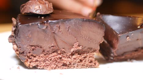 delicious chocolate cake slice