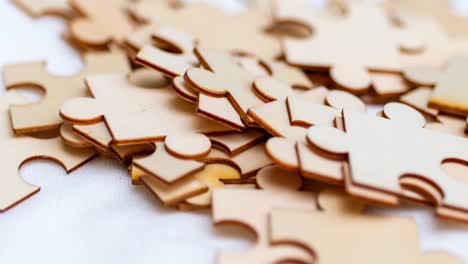 Discover the intricate details of puzzle pieces inviting creativity and focus in a serene environment.
