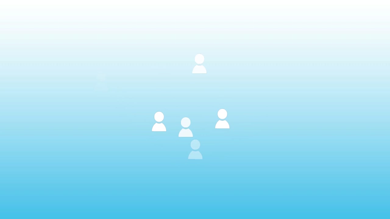 Animation of people icons over blue background