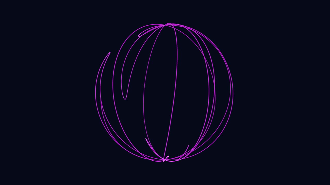 추상적인 빨간 선은 단색 이미지에서 구의 착각을 형성합니다.