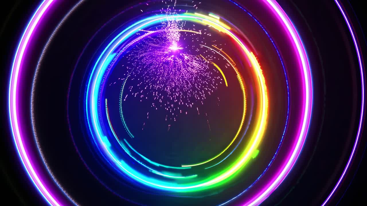 Abstract Glowing Neon Circles