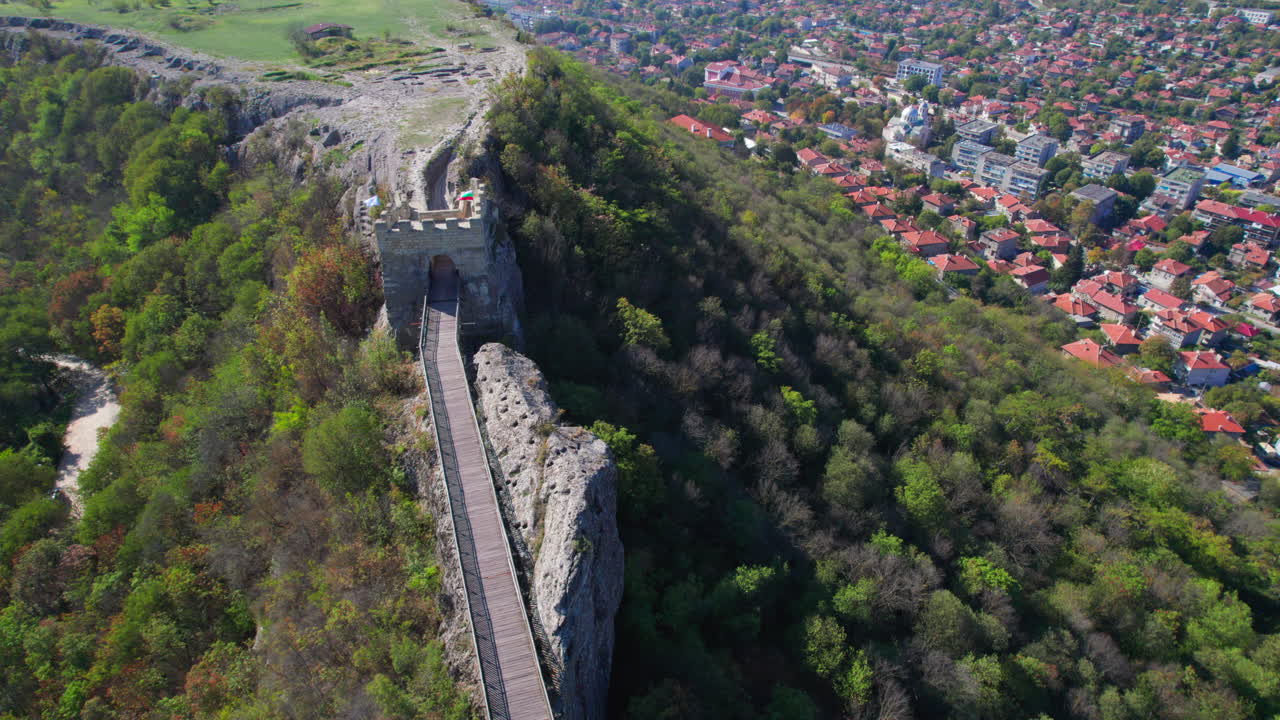Flying Over History: Exploring the Sunlit Walls of Ovech Fortress in Bulgaria