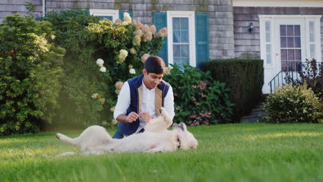 Man-Plays-With-Golden-Retriever