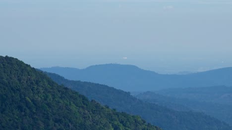 beautiful afternoon with this fantastic landscape of mountains, sky, and forest, khao yai national park views, thailand