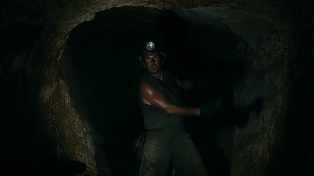 minero en un túnel oscuro