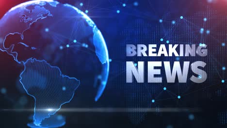 3d digital world breaking news report studio digital earth hud rotating globe rotating global earth