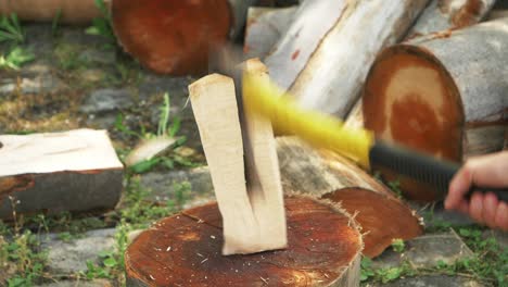 Precise-stump-chopping-with-an-axe