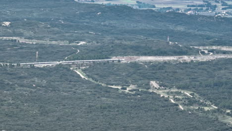 train from a high altitude view south of france