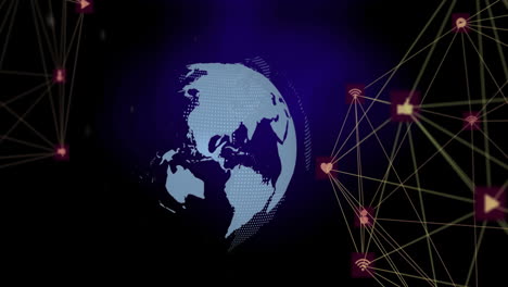 Animation of network of connections over globe