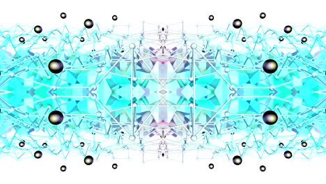 fondo abstracto geométrico azul bajo como un vitral móvil o caleidoscopio en 4k. animación 3d de bucle, imágenes sin costuras en el popular estilo bajo de poli. v4