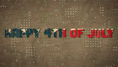 animation of independence day text over digital interface