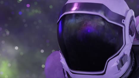 close-up of an astronaut helmet