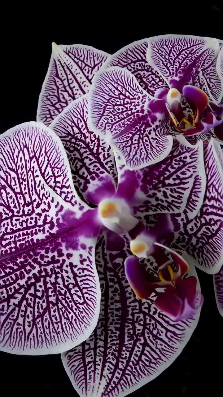 Close-up of Purple and White Orchid