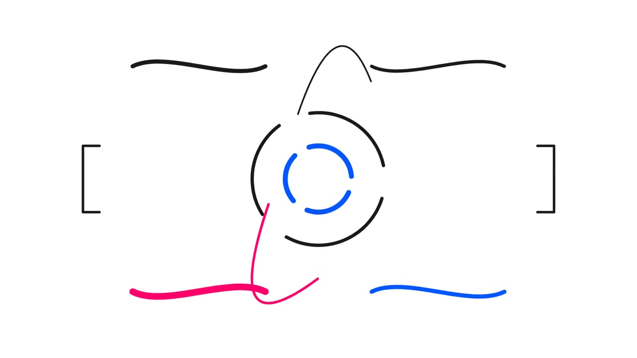 Abstract Minimalist Line Animation of a Rotating Eye