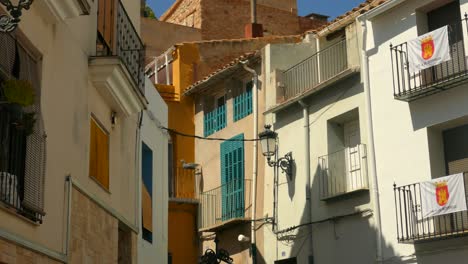 Old-Typical-Spanish-Quaint-Village-in-Borriol,-Spain---Close-Up